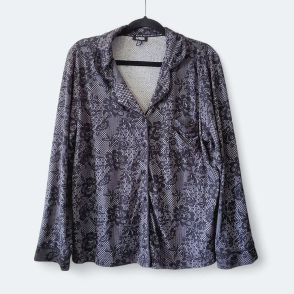 Aimee Kestenberg Floral Lace Print Lounge Top XL